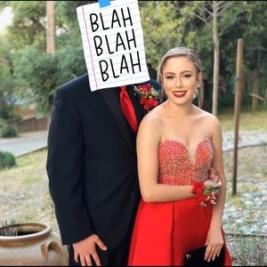 Sparkly red chest prom dress